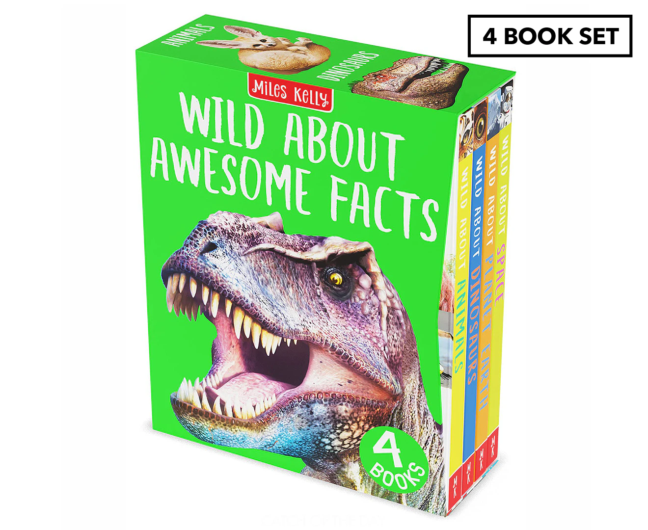 4pc Miles Kelly Wild About Awesome Facts Kids Reading Picture Book Collection