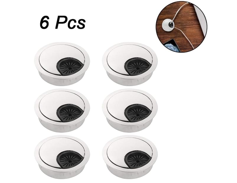 50mm Desk Wire Hole Cover Reusable Plastic Table Grommet Circle Cover Cap Outlet Wire Hole for Cable Cord Management 5 Pcs 