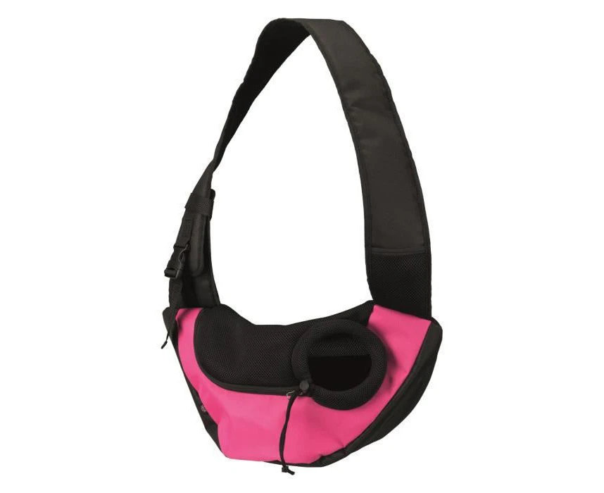 TRIXIE Sling frontal bag - 50 × 25 × 18 cm - Pink and black - For dog