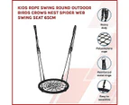 Kids Rope Swing Round Outdoor Birds Crows Nest Spider Web Swing Seat 65cm