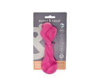 Rufus and Coco Natural Rubber Chew Toy - Multiple Colours - Pink Twist Bone