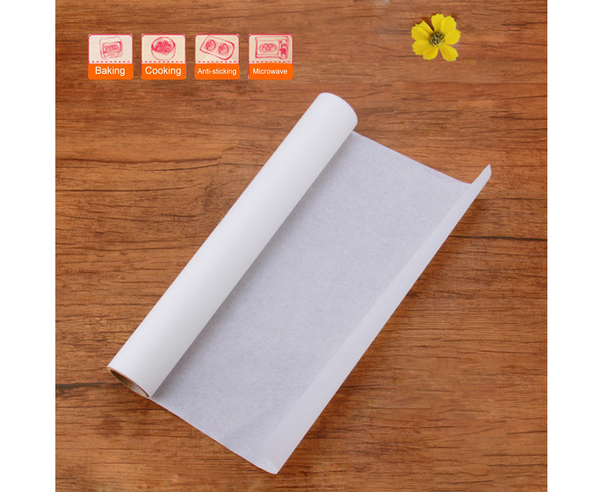 Cooking Grilling High Temperature Resistant Brown, 2 PCS Waterproof And Greaseproof Baking Paper Non-Stick Roll For Baking Parchment Paper For Baking 