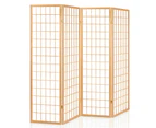 Artiss 4 Panel Room Divider Screen 174x179cm Natural