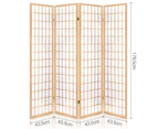 Artiss 4 Panel Room Divider Screen 174x179cm Natural