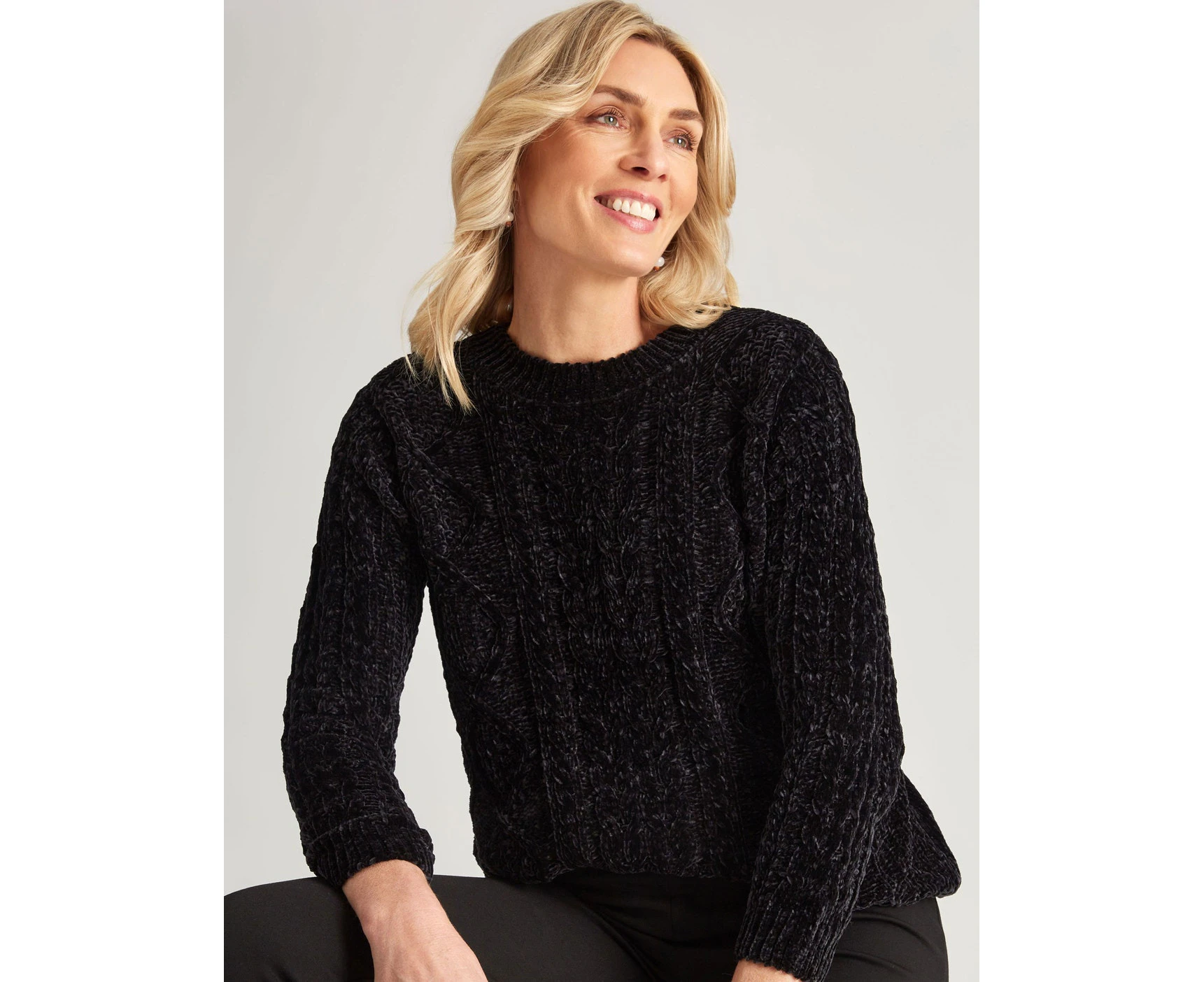 Noni B - Womens - Jumper - Winter - Black - Pullover / Sweater - Knit - Long Sleeve - Solid - Length Regular - Office Wear - Casual Work Clothes