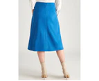 Noni B Suedette Flip Skirt - Womens - Snorkel Blue