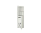 120CM Bathroom Storage Utility Cabinet Reversible Shelf Toilet Paper Roll Holder Rubbish Bin