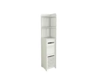 120CM Bathroom Storage Utility Cabinet Reversible Shelf Toilet Paper Roll Holder Rubbish Bin