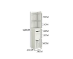 120CM Bathroom Storage Utility Cabinet Reversible Shelf Toilet Paper Roll Holder Rubbish Bin