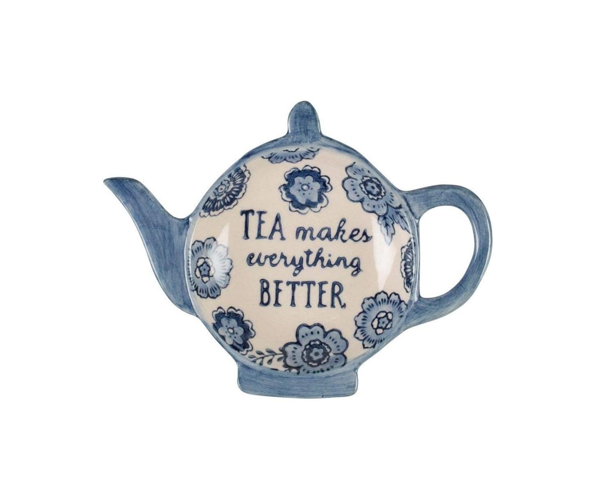 Blu floreale Tea lovers Tea Bag Dish 