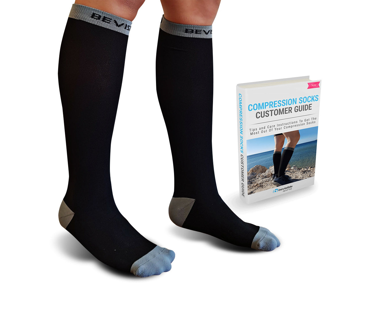 BeVisible Sports Ultimate Compression Socks - Knee High 20-30 mmHg