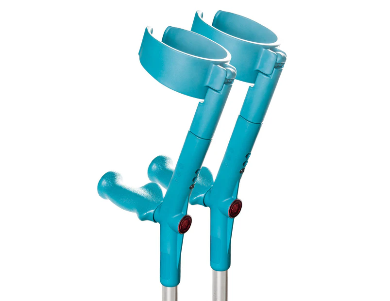 Rebotec Safe-In-Anatom-Soft Crutches, Height Adjustable, Aqua
