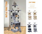 Cat Tree Cat Scratching Post 170 cm 2 Condos Beige with Pawprints
