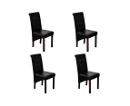 vidaXL Dining Chairs 4 pcs Black Faux Leather