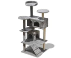 Cat Tree Scratching Post 126 cm 2 Houses Grey