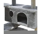 Cat Tree Scratching Post 126 cm 2 Houses Grey