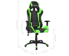 Reclining Office Racing Chair Artificial Leather Green
