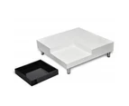 Coffee Table Square White with Black Tray