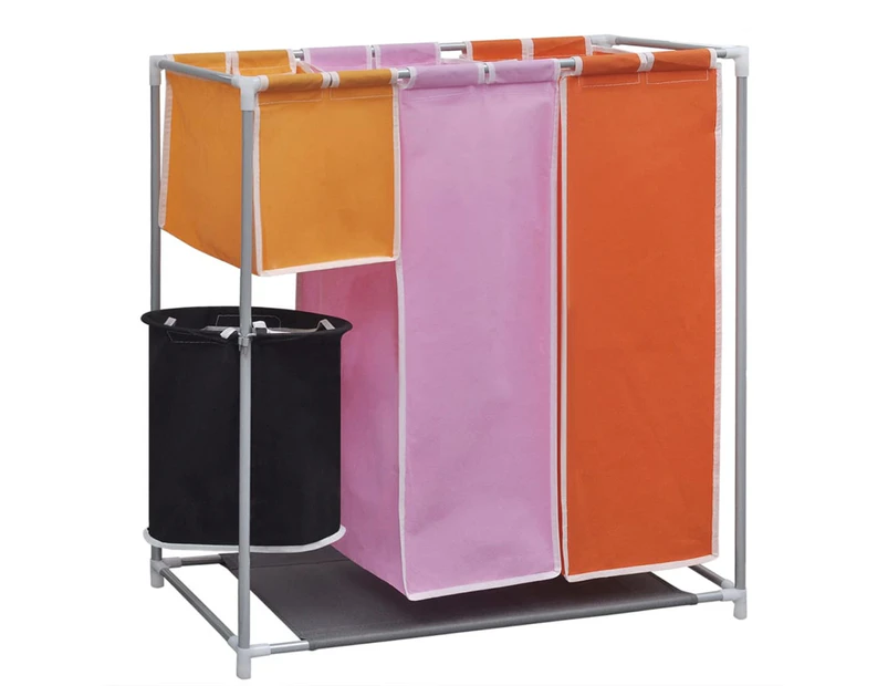3-Section Laundry Sorter Hamper with a Washing Bin