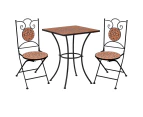 vidaXL 3 Piece Mosaic Bistro Set Ceramic Tile Terracotta