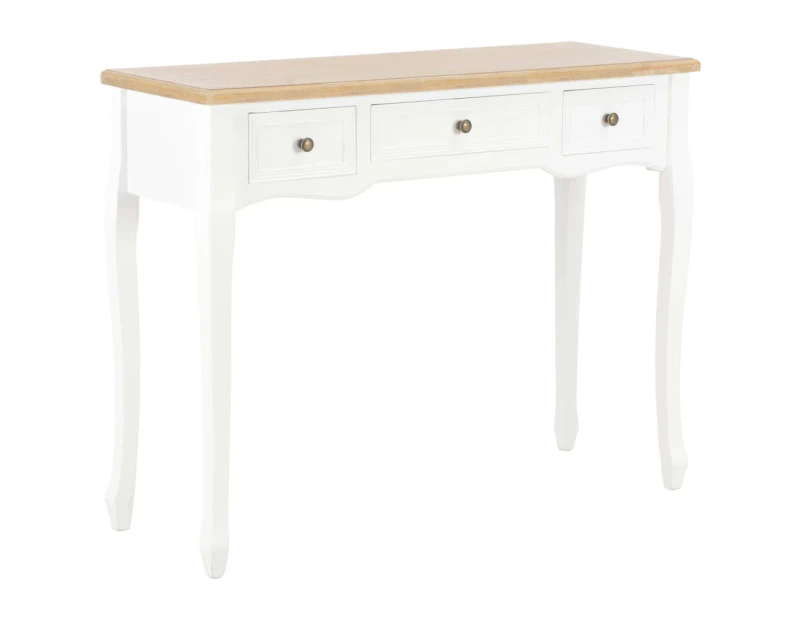 vidaXL Dressing Console Table with 3 Drawers White
