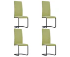 vidaXL Cantilever Dining Chairs 4 pcs Green Fabric