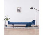 Sofa Bed with Armrest Blue Polyester
