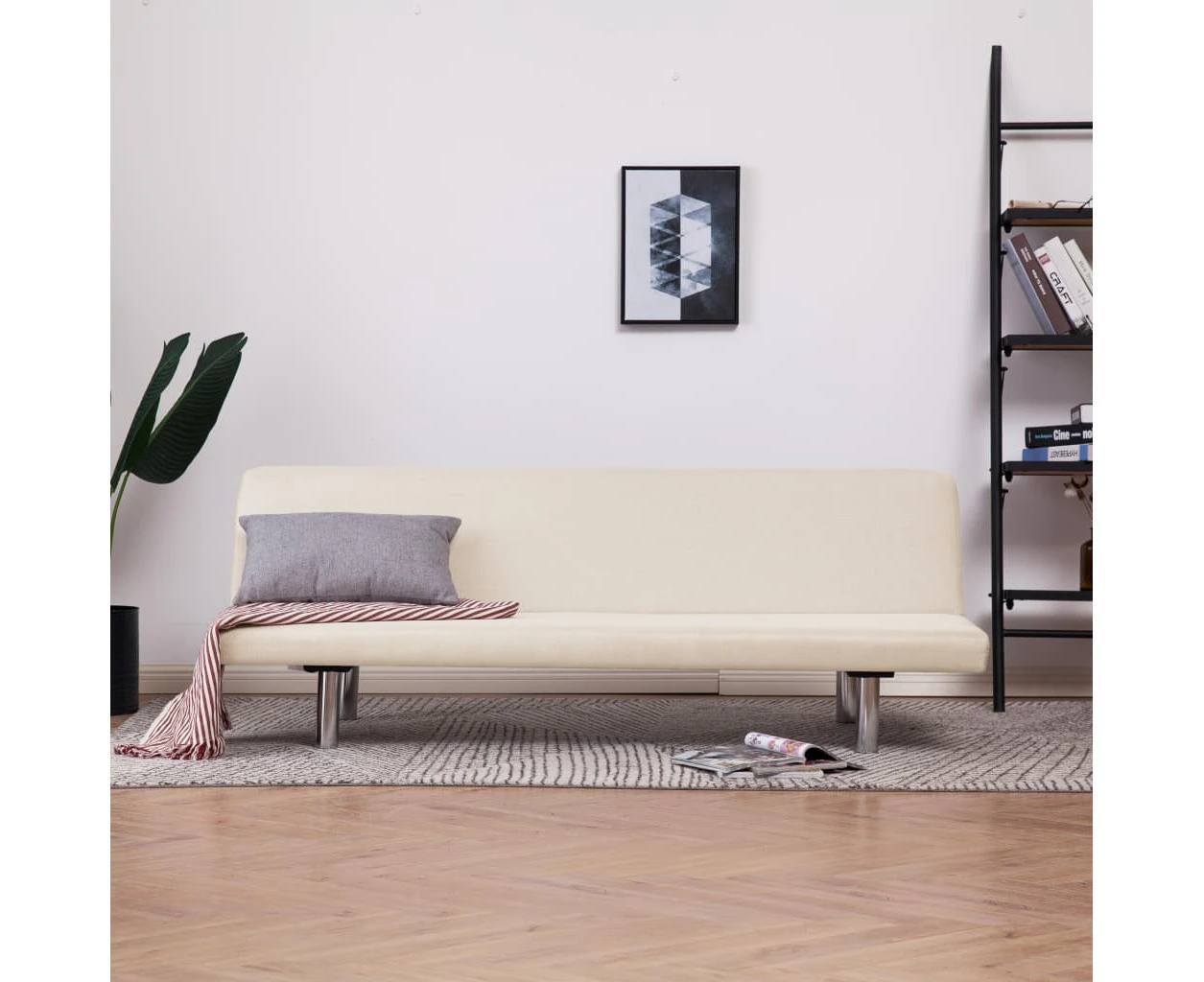 vidaXL Sofa Bed Cream Polyester