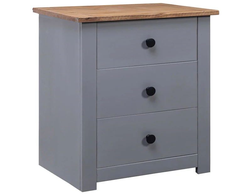 vidaXL Bedside Cabinet Grey 46x40x57 cm Pinewood Panama Range