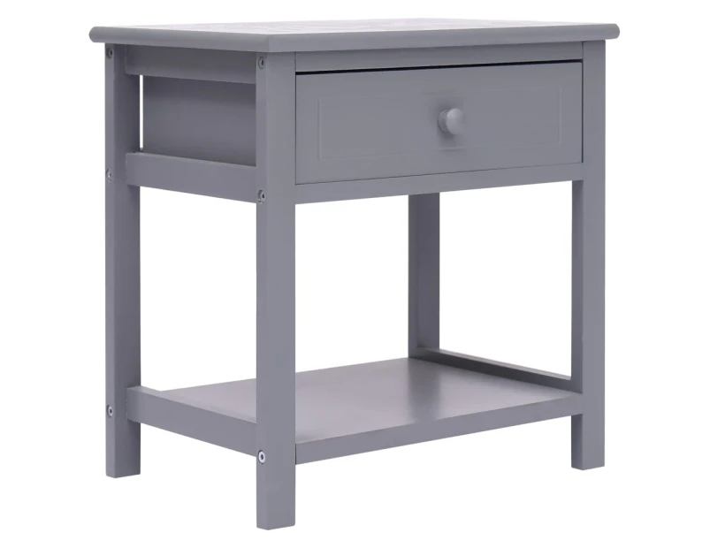 vidaXL Nightstand Grey 40x29x42 cm Paulownia Wood