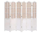 vidaXL 6-Panel Room Divider White 210x165 cm Fabric