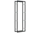 Firewood Rack Black 50x20x150 cm Steel