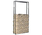 Firewood Rack Black 100x25x200 cm Steel