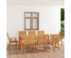 9 Piece Garden Dining Set Solid Acacia Wood