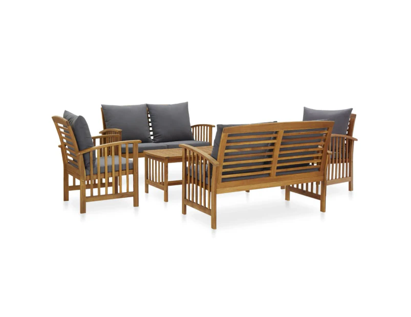 vidaXL 5 Piece Garden Lounge Set with Cushions Solid Acacia Wood (310258+310261+310264)