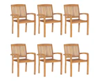 vidaXL Stacking Garden Chairs 6 pcs Solid Teak Wood