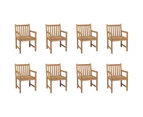 vidaXL Outdoor Chairs 8 pcs Solid Teak Wood