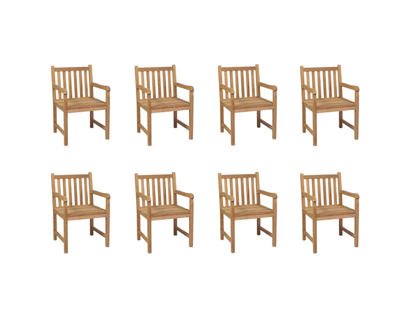 vidaXL Outdoor Chairs 8 pcs Solid Teak Wood