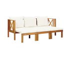 vidaXL 3-Seater Garden Bench with Cushions 179 cm Solid Acacia Wood