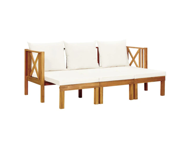 vidaXL 3-Seater Garden Bench with Cushions 179 cm Solid Acacia Wood