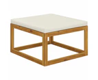 vidaXL Footrest with Cream White Cushion Solid Acacia Wood