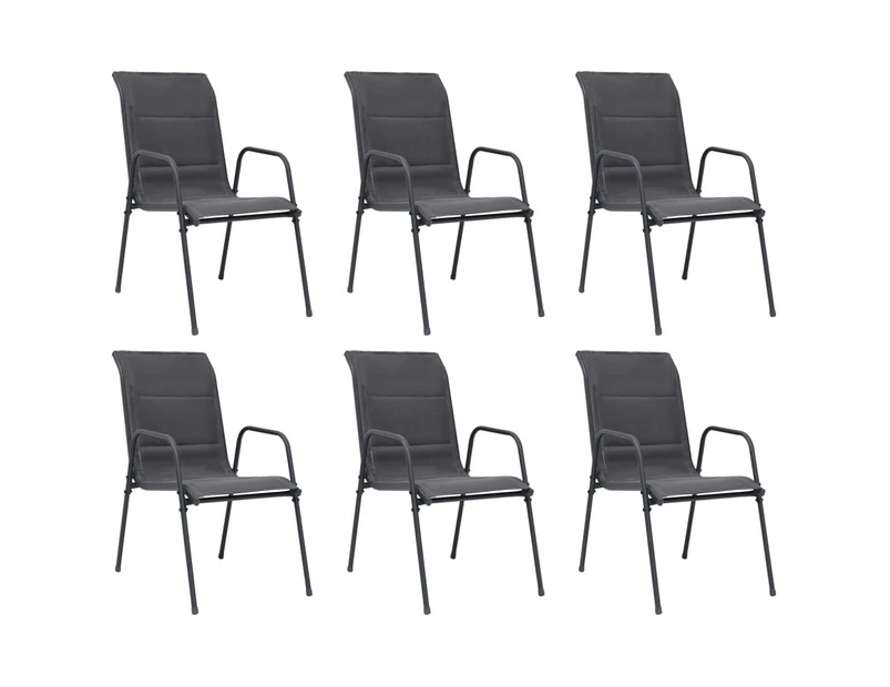 Stackable Garden Chairs 6 pcs Steel and Textilene Anthracite