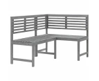 vidaXL Garden Corner Bench Grey 140 cm Solid Acacia Wood