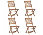 vidaXL Folding Outdoor Chairs 4 pcs Solid Acacia Wood