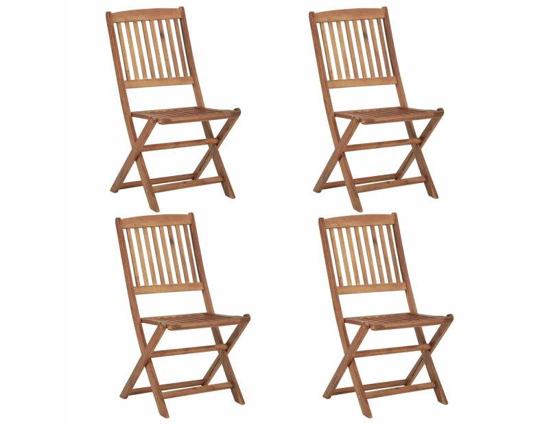 vidaXL Folding Outdoor Chairs 4 pcs Solid Acacia Wood