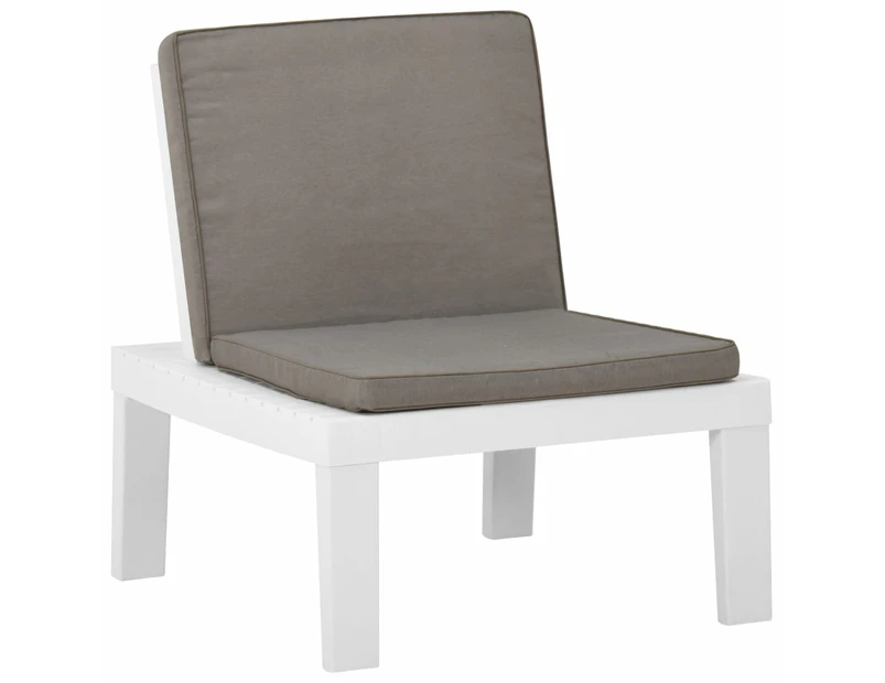 vidaXL Garden Lounge Chair with Cushion Plastic White