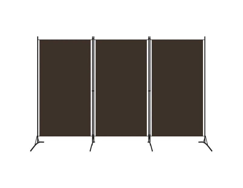 vidaXL 3-Panel Room Divider Brown 260x180 cm Fabric