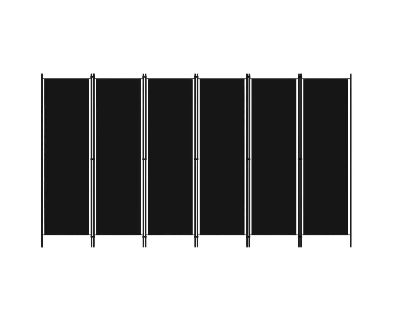 vidaXL 6-Panel Room Divider Black 300x180 cm