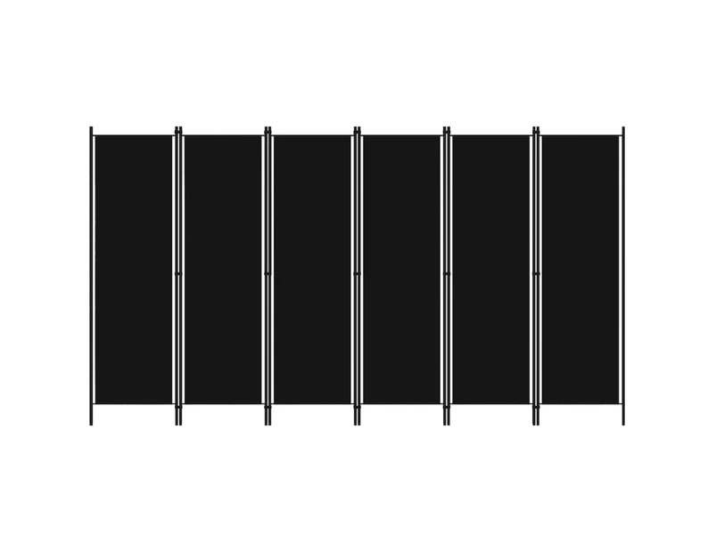 vidaXL 6-Panel Room Divider Black 300x180 cm