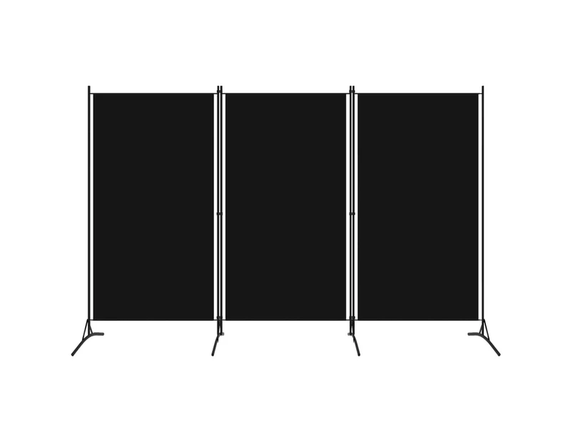 vidaXL 3-Panel Room Divider Black 260x180 cm Fabric